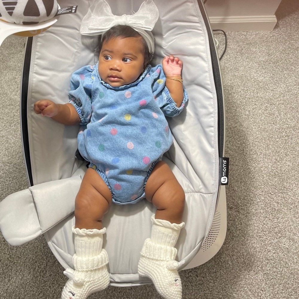 Mud Pie Blue and Pink Bodysuit with Polka Dots